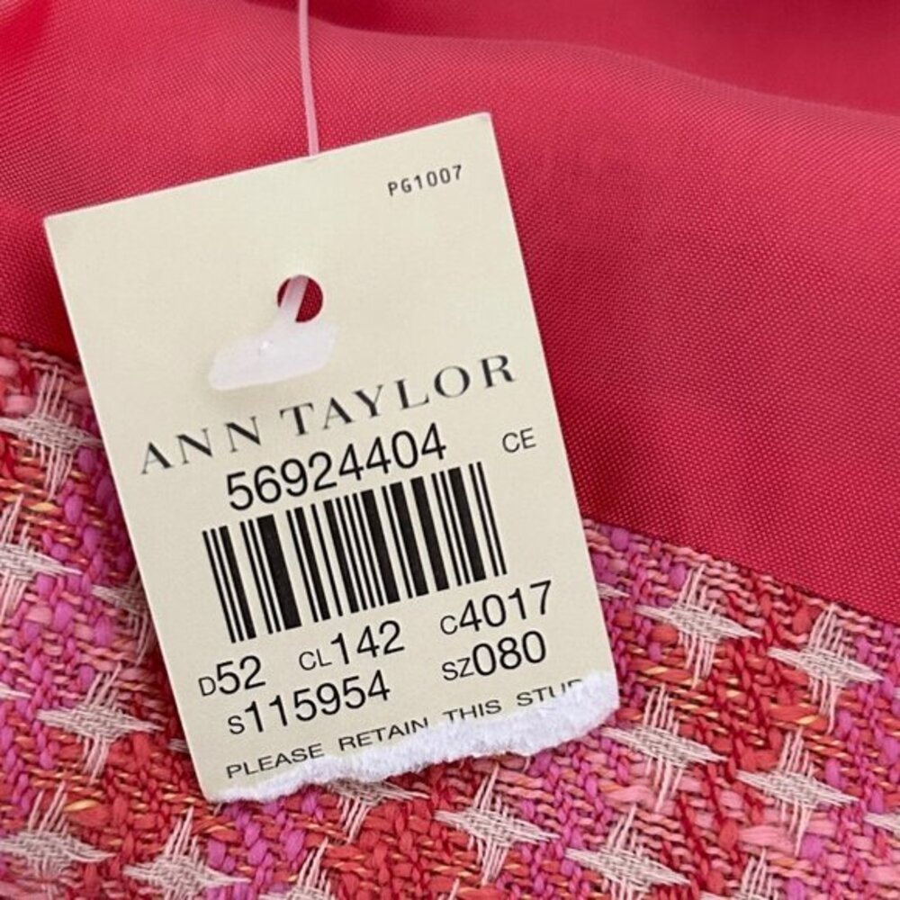Ann Taylor Linen Blend Pink Orange Tweed Flared‎ Skirt NWT (8) - Picture 16 of 16